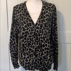 Leopard Print Sweater Cardigan